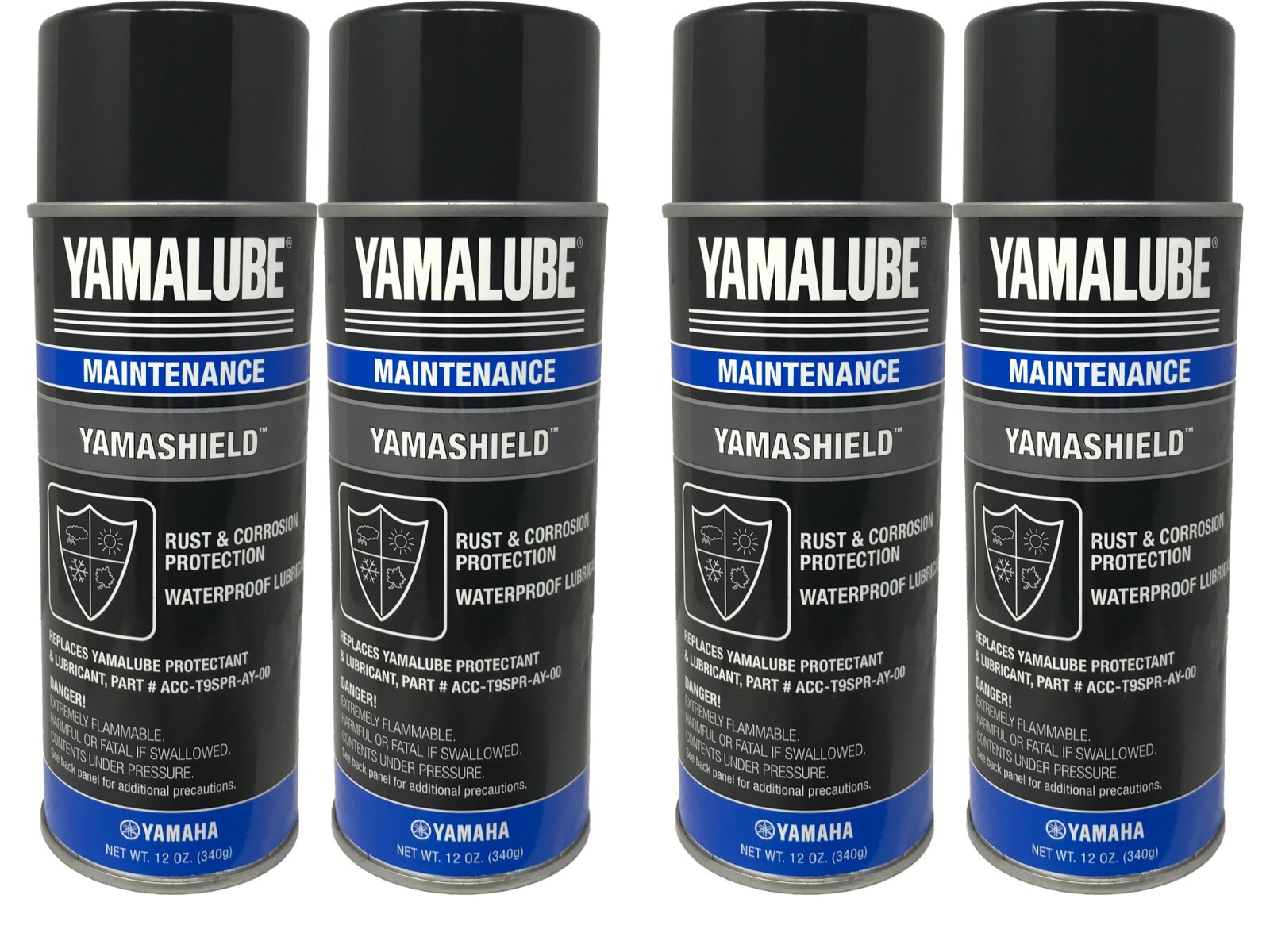 Yamaha Genuine OEM Yamalube 12 Oz. Yamashield Can ACC-YAMSH-LD-00 – 4 Pack