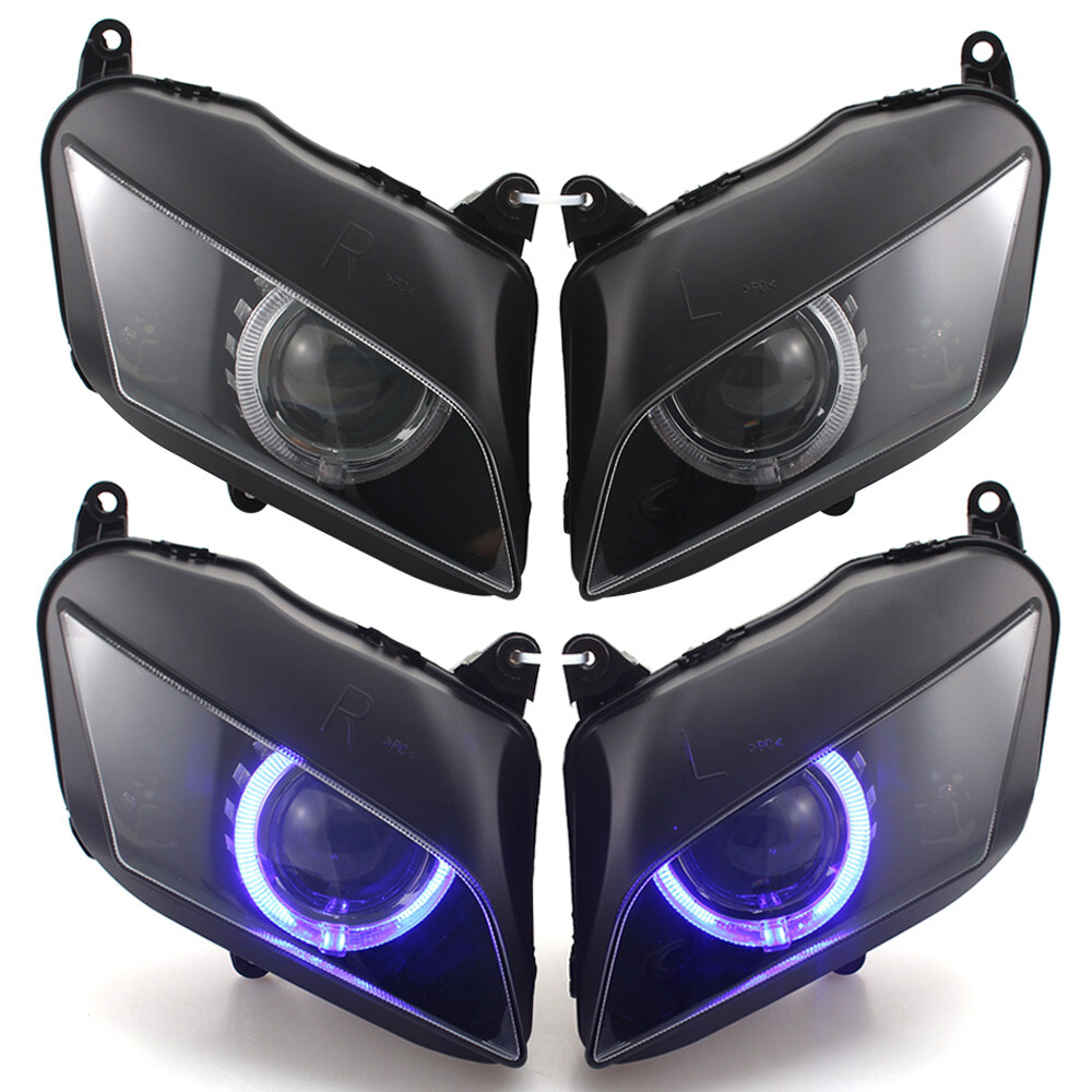 Headlight Assembly HID Projector Blue Angel Eyes For Honda CBR600RR 2007-2012 11