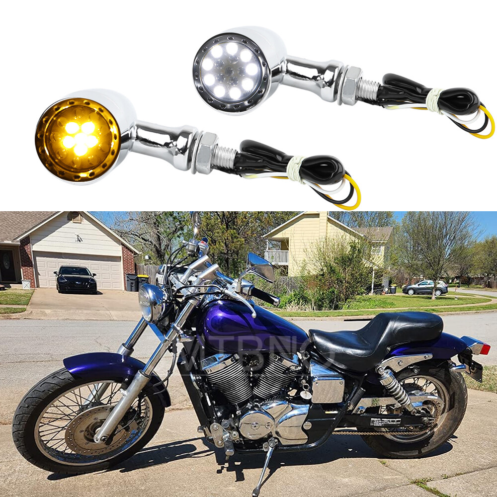 For Honda Shadow 750 1100 VT700C VT1100C Chrome LED Blinker Turn Signal Light
