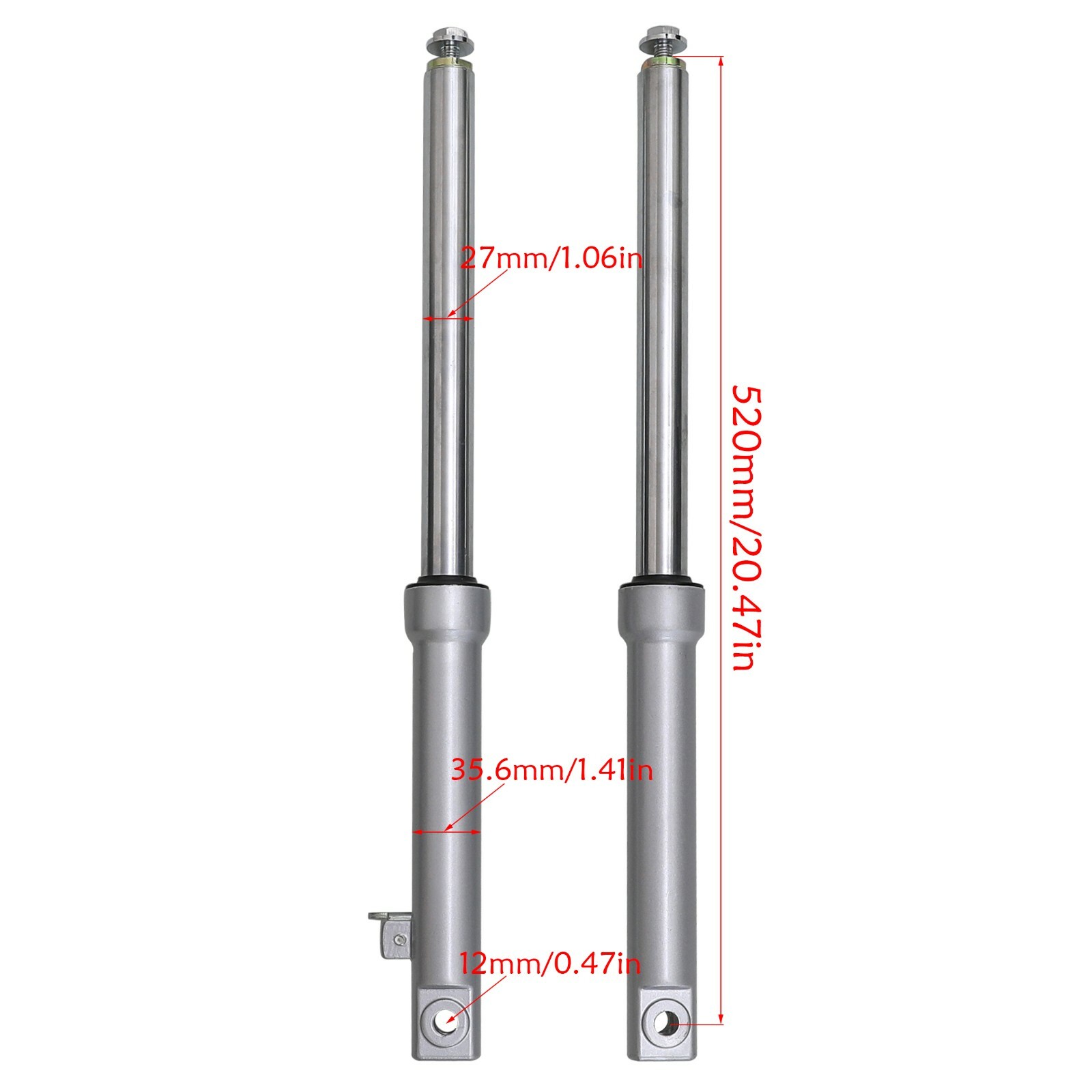 Chrome 520mm 27cm Front Fork Tube For Drum Brake ATC70 CRF50 Z50 T50CC Bike