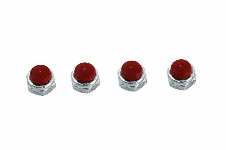 Replica Red Rocker Arm Nut Set Zinc Plated for Harley Davidson by V-Twin
