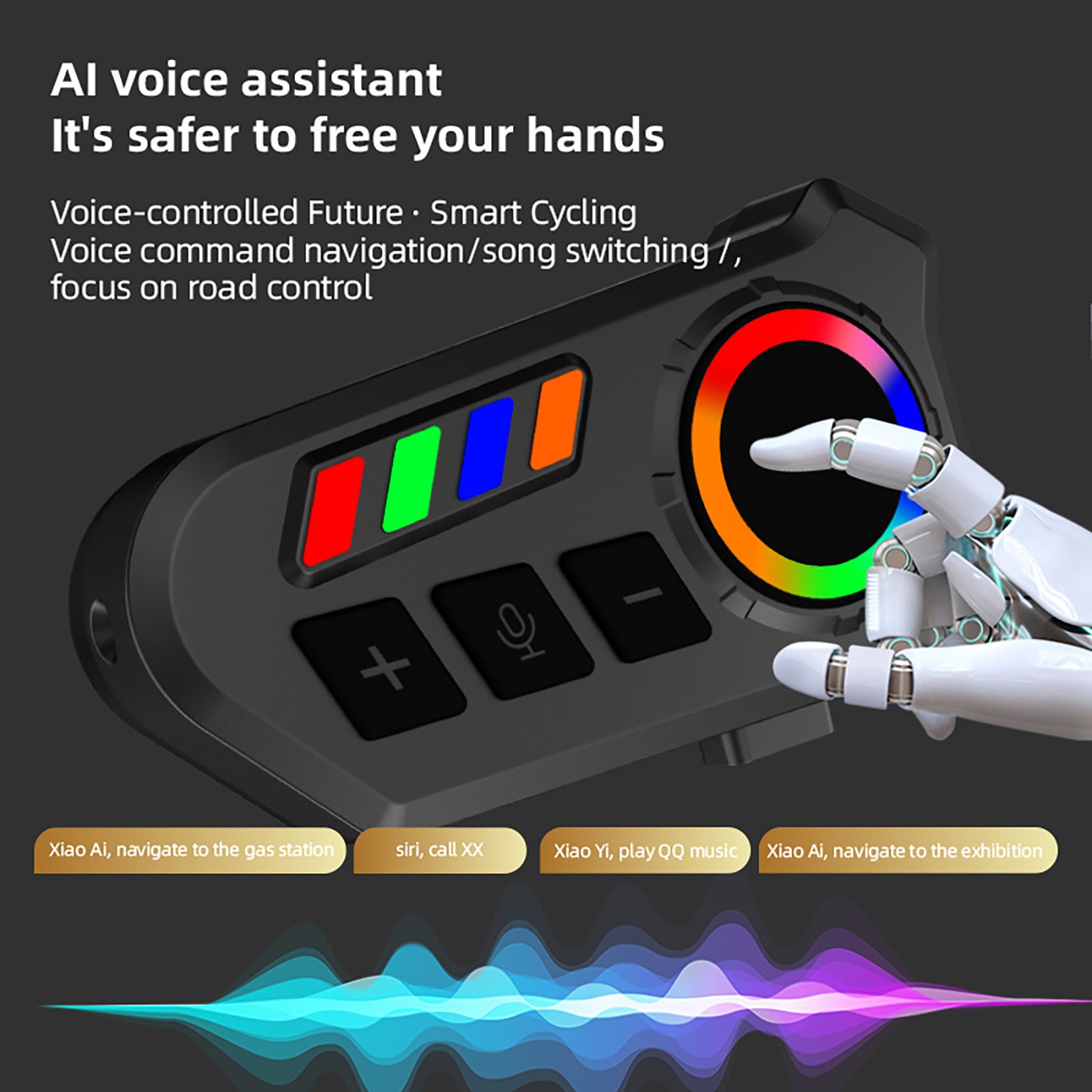 Motorcycle Helmet Headset 400mAh Battery BT6.0 IP65 Waterproof Hands-Free Voice