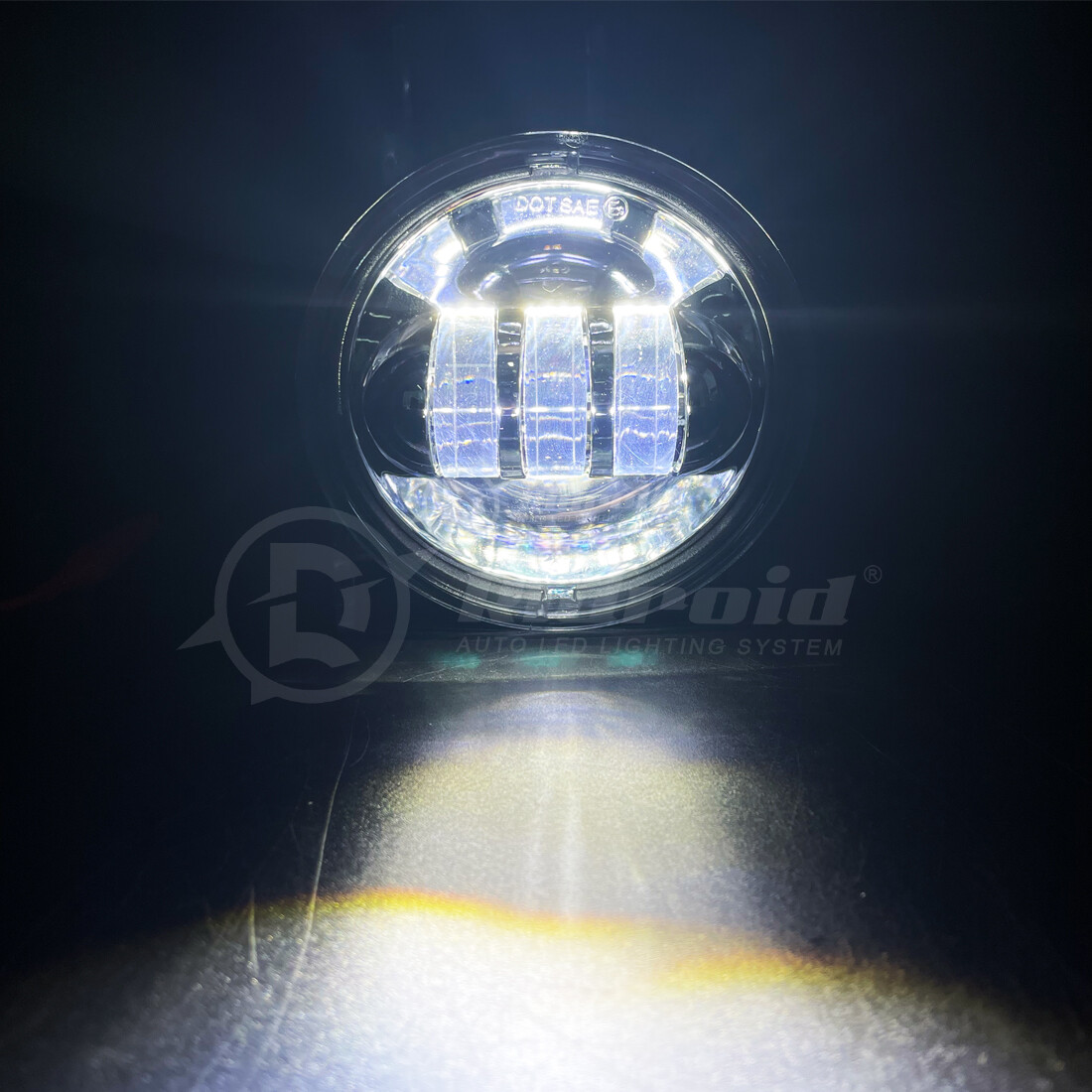 2x 4.5 Inch LED Passing Lights Chrome Fog Spot Lamp for Harley Davidson 4-1/2″