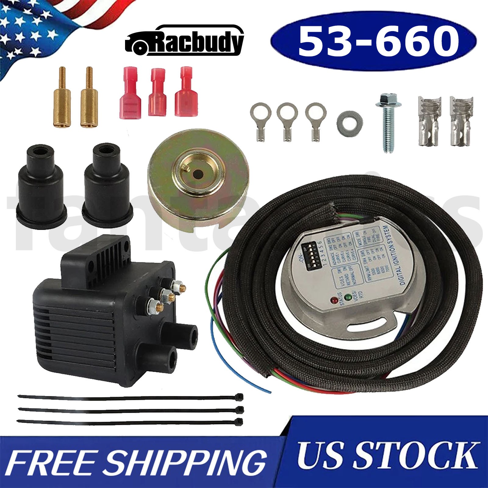 Single Fire Programmable Ignition Coil Kit 53-660 For 1970-2003 Evo Big Twin XL