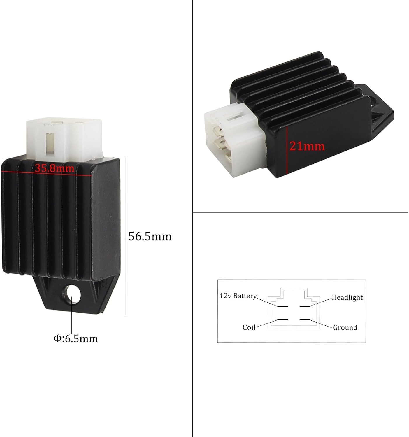 Lightweight 12V Rectifier Voltage Regulator for ATV and Scooter Models – GY6