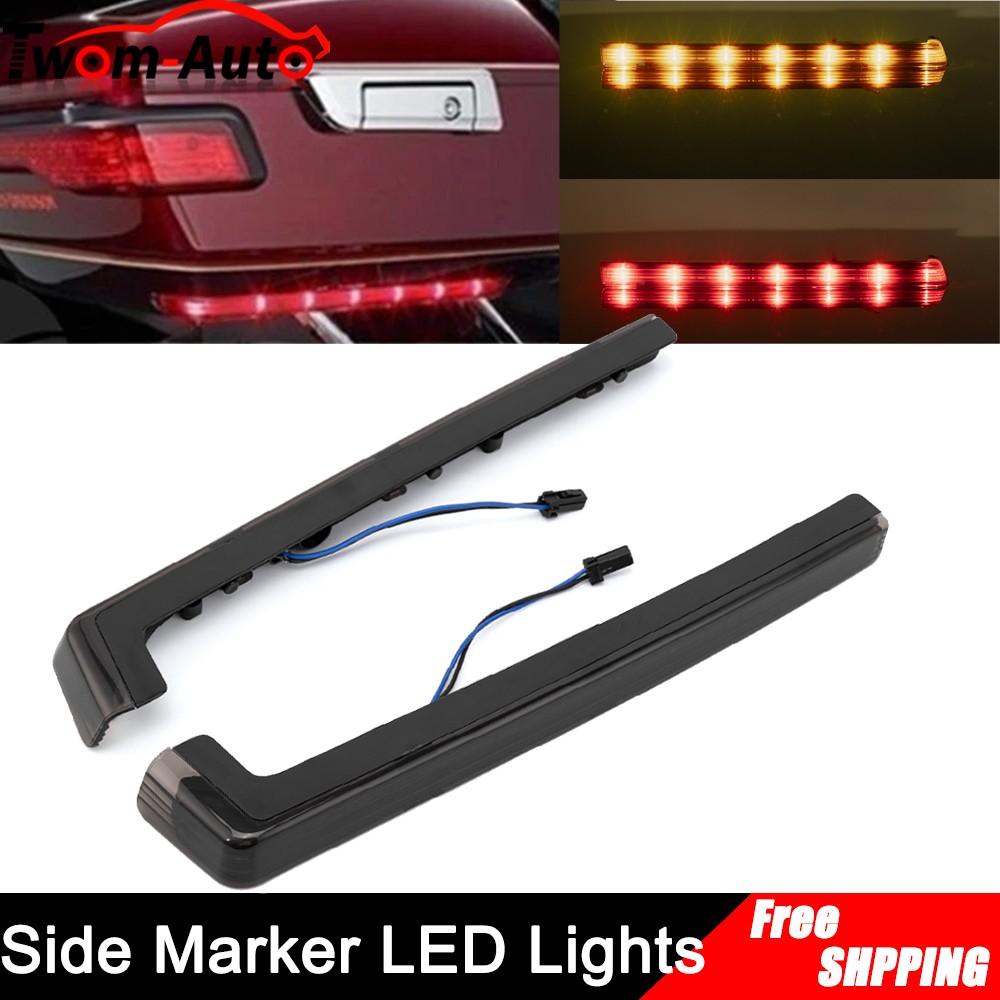 Accent Smoke Side Marker LED Light For Harley Tour Pack Road Street Glide 06-25