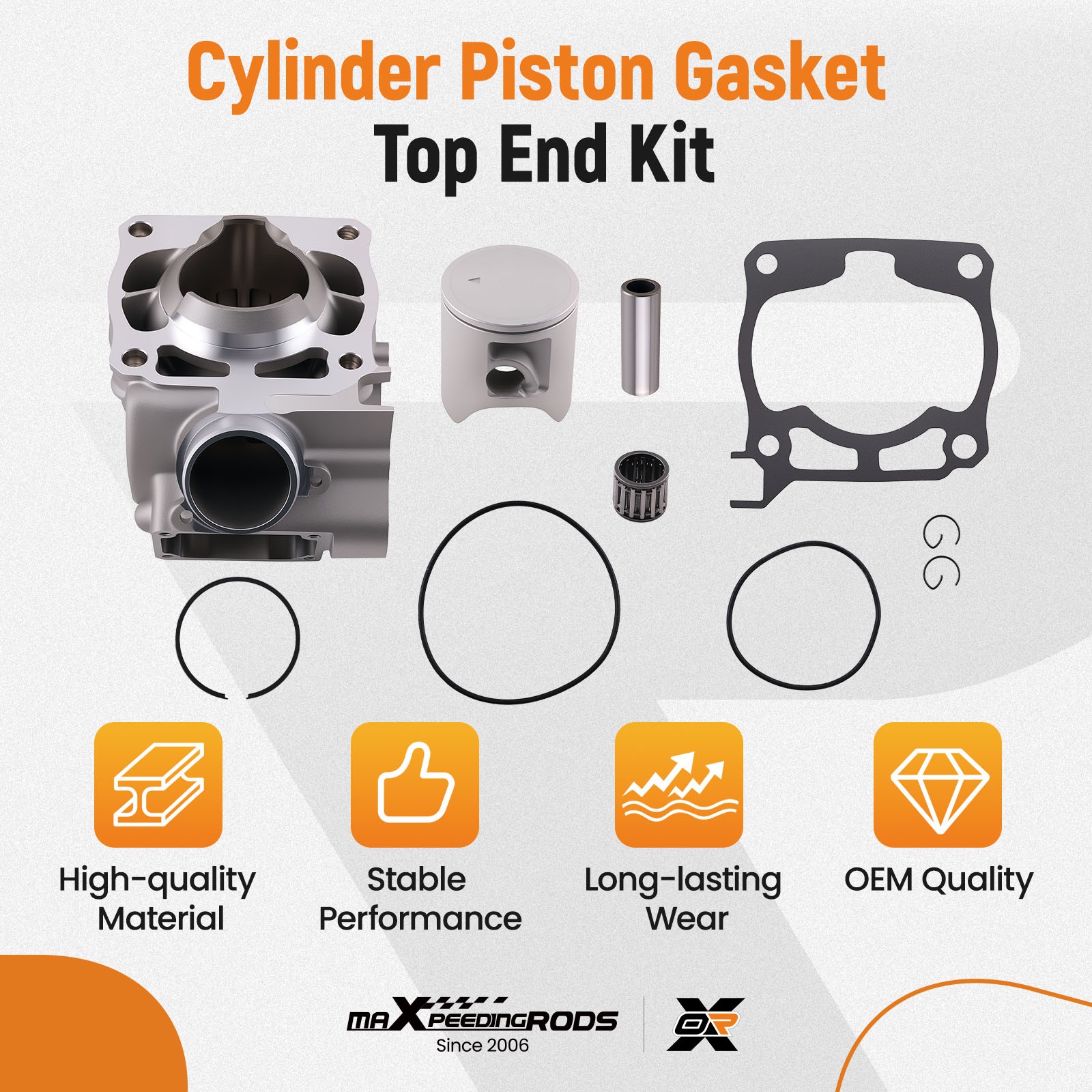 Piston Cylinder Head Top End Rebuild For 2006-2022 Yamaha YZ125 YZ 125 X 54mm
