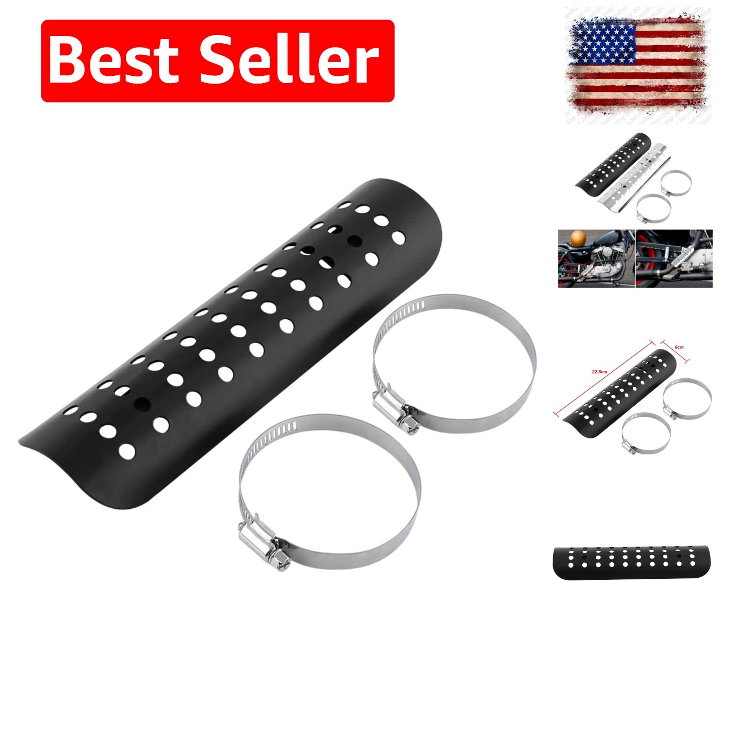 Motorcycle Heat Shield, Metal Exhaust Heat for Universal, Exhaust Pipe Heat S…