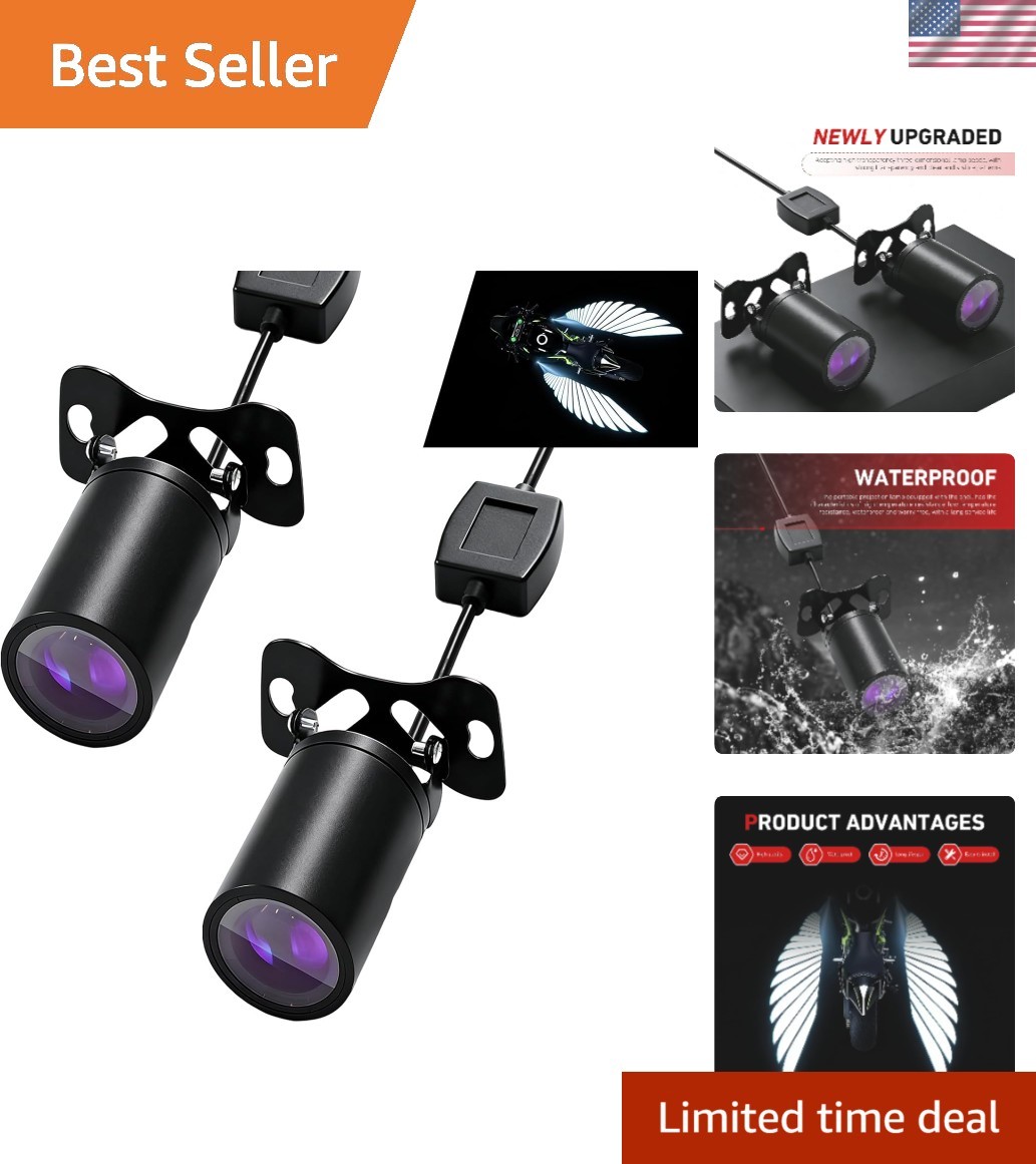 Universal 2 PCS Motorcycle LED Ground Projection Lights – Dustproof & Waterproof