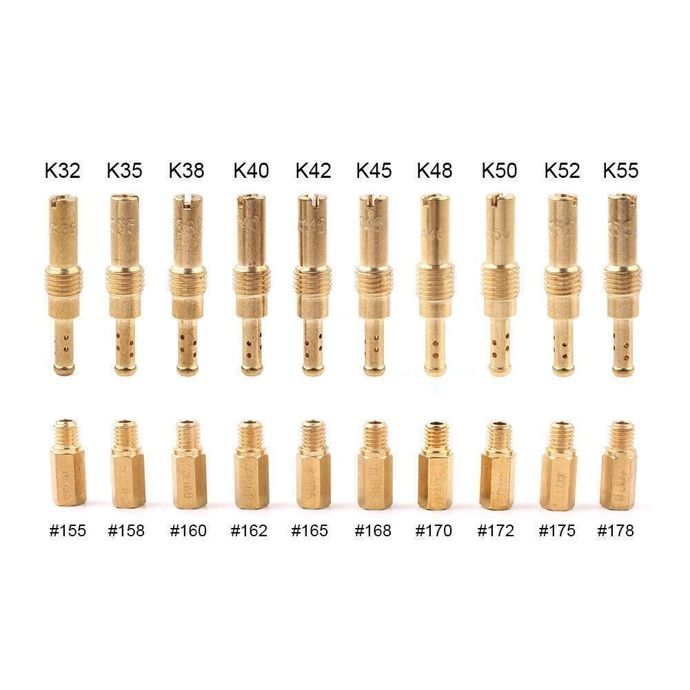 Carburetor Main Jet Kit Slow/Pilot Jet Set Kit For PWK OKO CVK Type 20pcs
