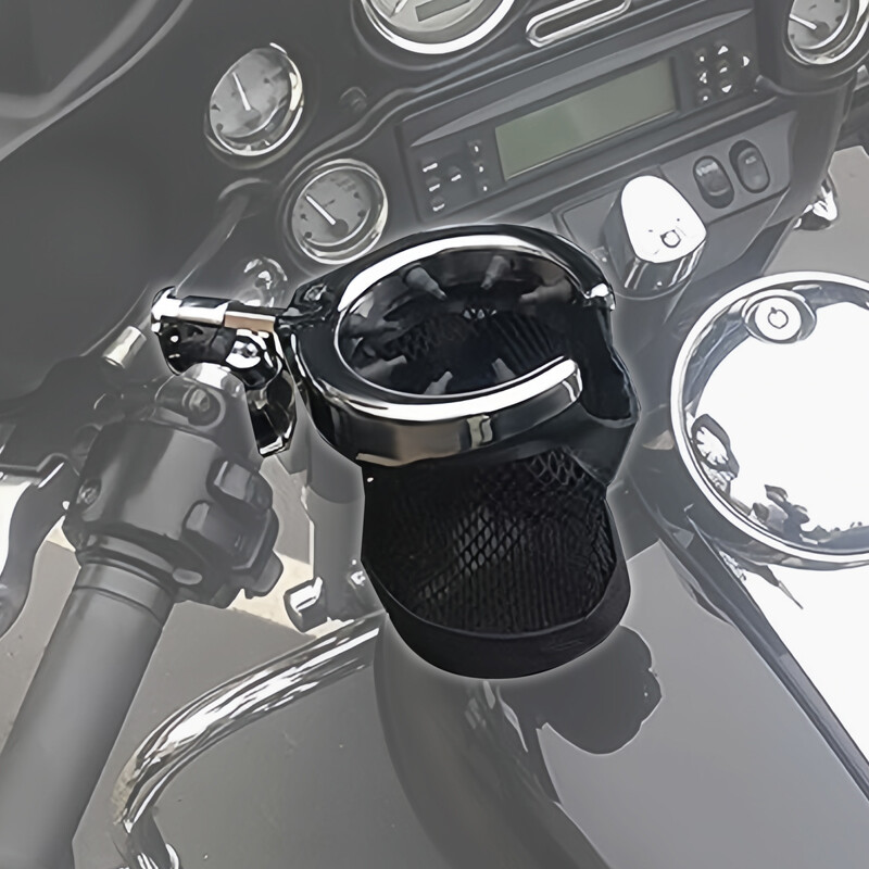 Universal 1.25″ Handlebar Cup Holder Metal Drink Basket Fit For Harley Touring