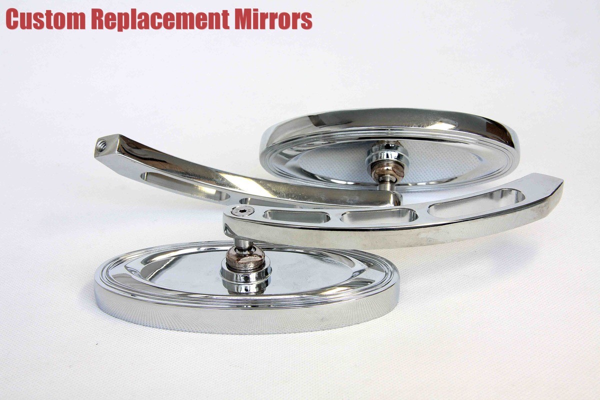 Billet Alloy Oval Custom Mirror Fit For Harley Davidson softail FatBoy Sportster