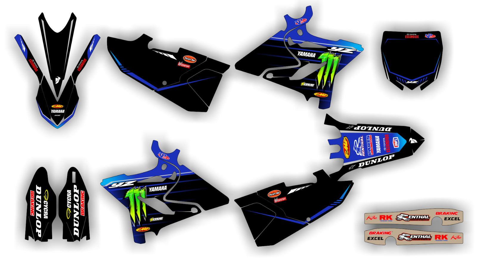 Yamaha POLISPORT RESTYLE YZ125 YZ250 2002-2021 Decals Graphics (2015 style)