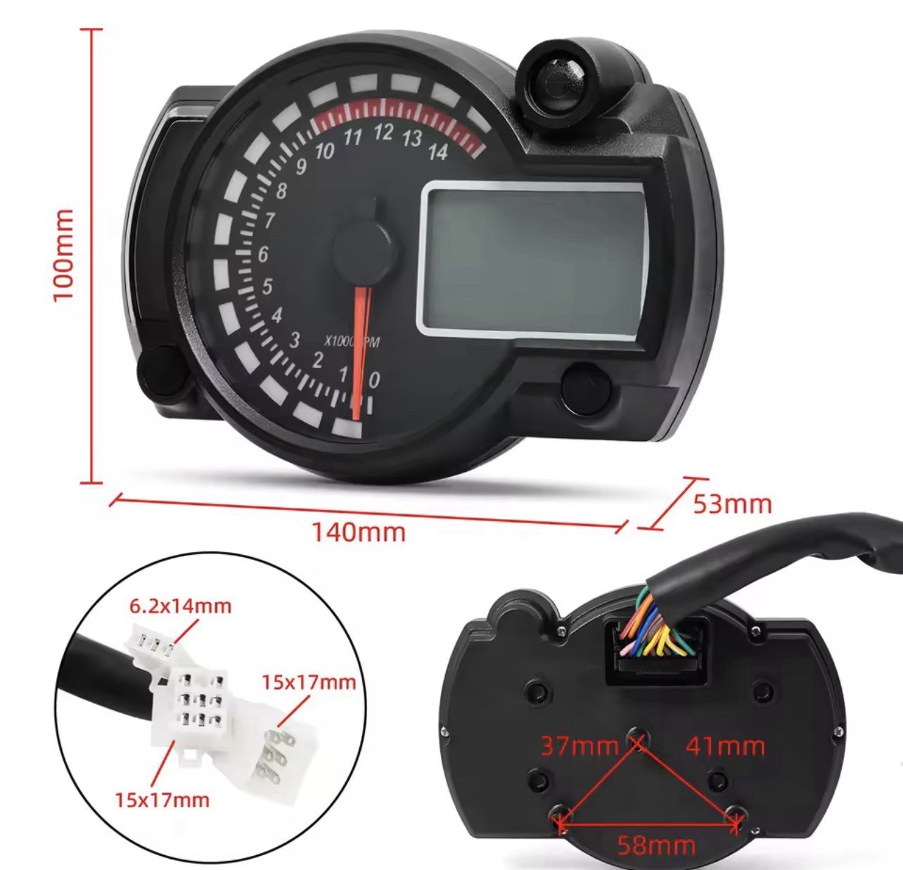 Universal LED LCD Motorcycle Gauge Cluster Yamaha Suzuki Bandit 600 1200 CB1000