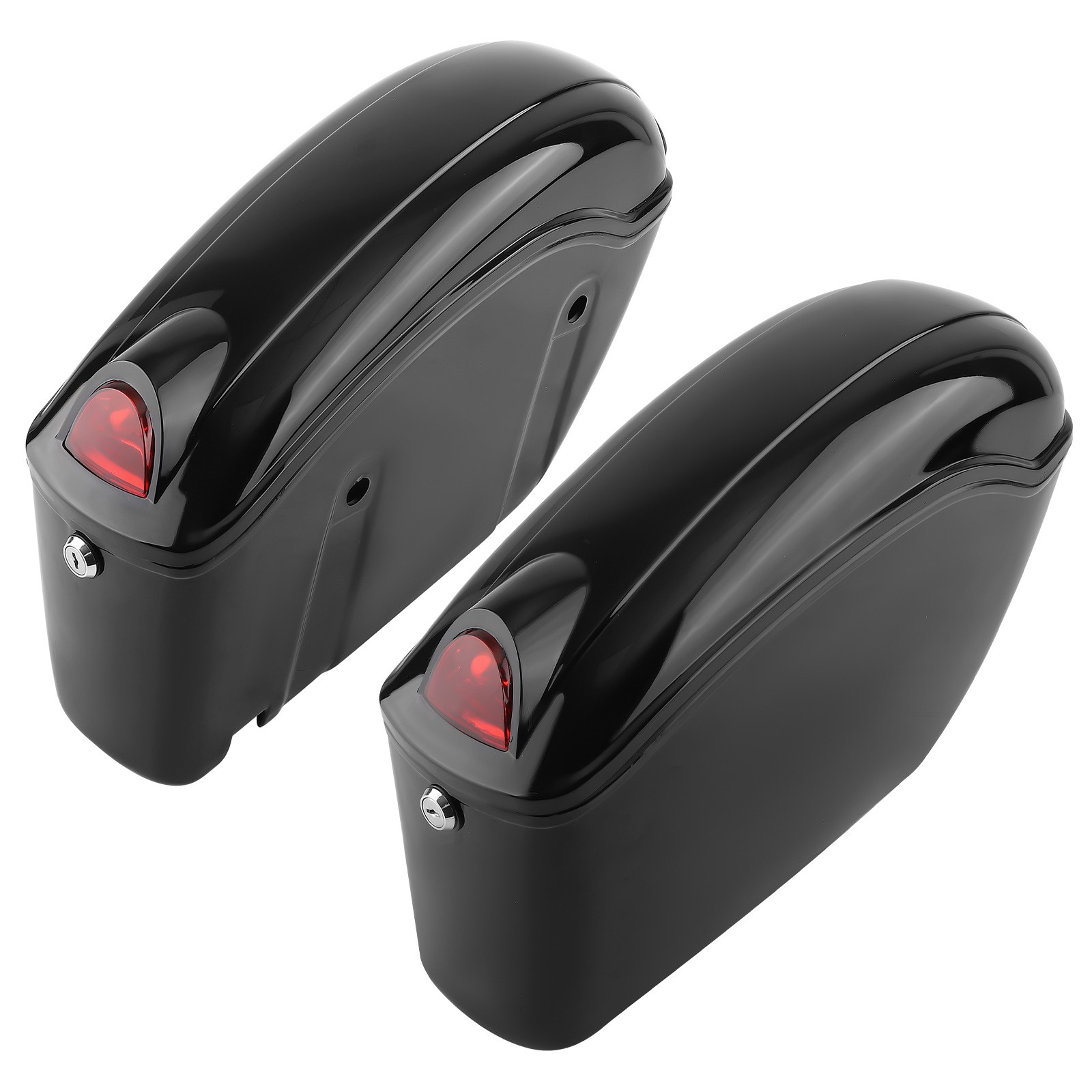 Hard Side Cases for Yamaha Suzuki Cruiser Red Turn Signal Saddlebags Black