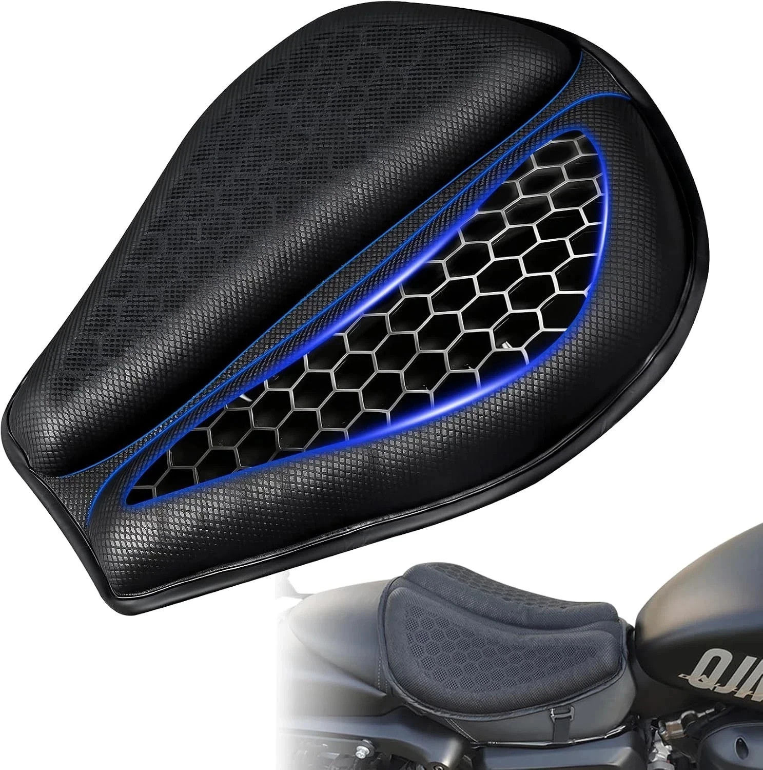 Motorcycle Seat Comfort 3D Gel Seat Cushion Pressure Relief Air Pad