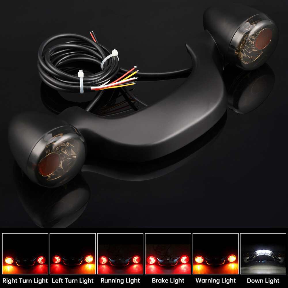 Bullet Rear LED Turn Signals Brake Light Bar for Harley Road King Street Glide