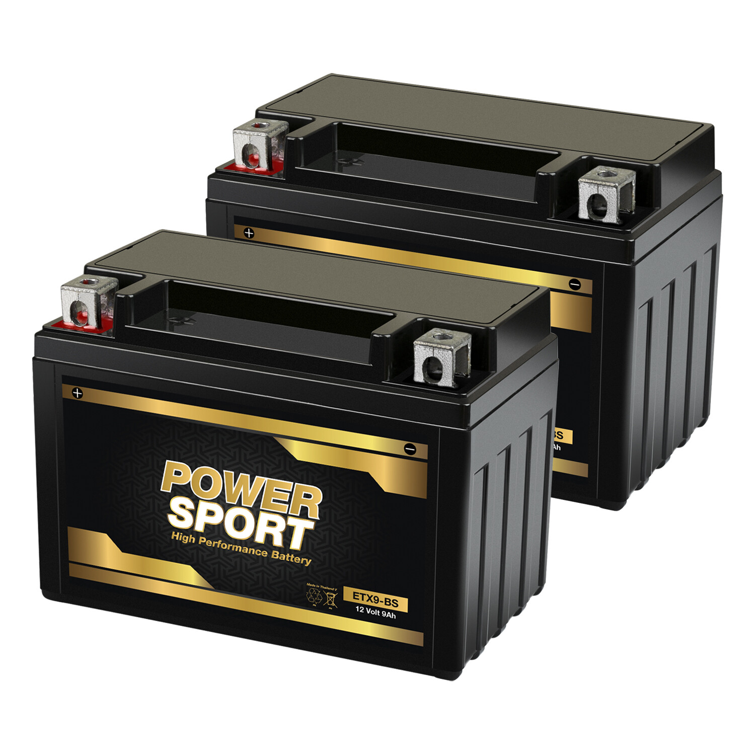 2 Pack – YTX9-BS Replacement Battery for Motorcycle, ATV Maintenance Free