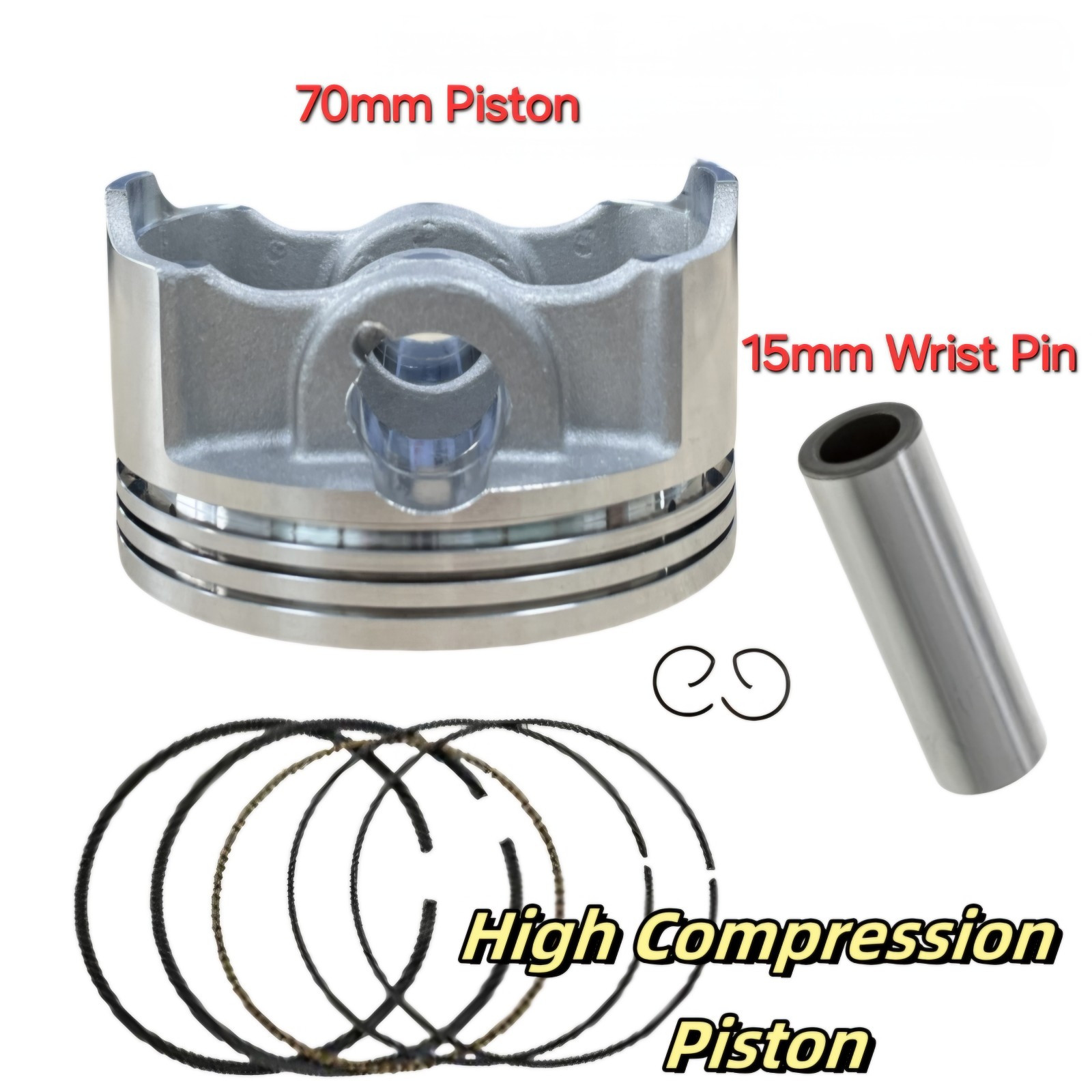70mm Big Bore Kit w/ 15mm Wrist Pin for 2023 & up CG250 Hawk-X Tao Tao etc