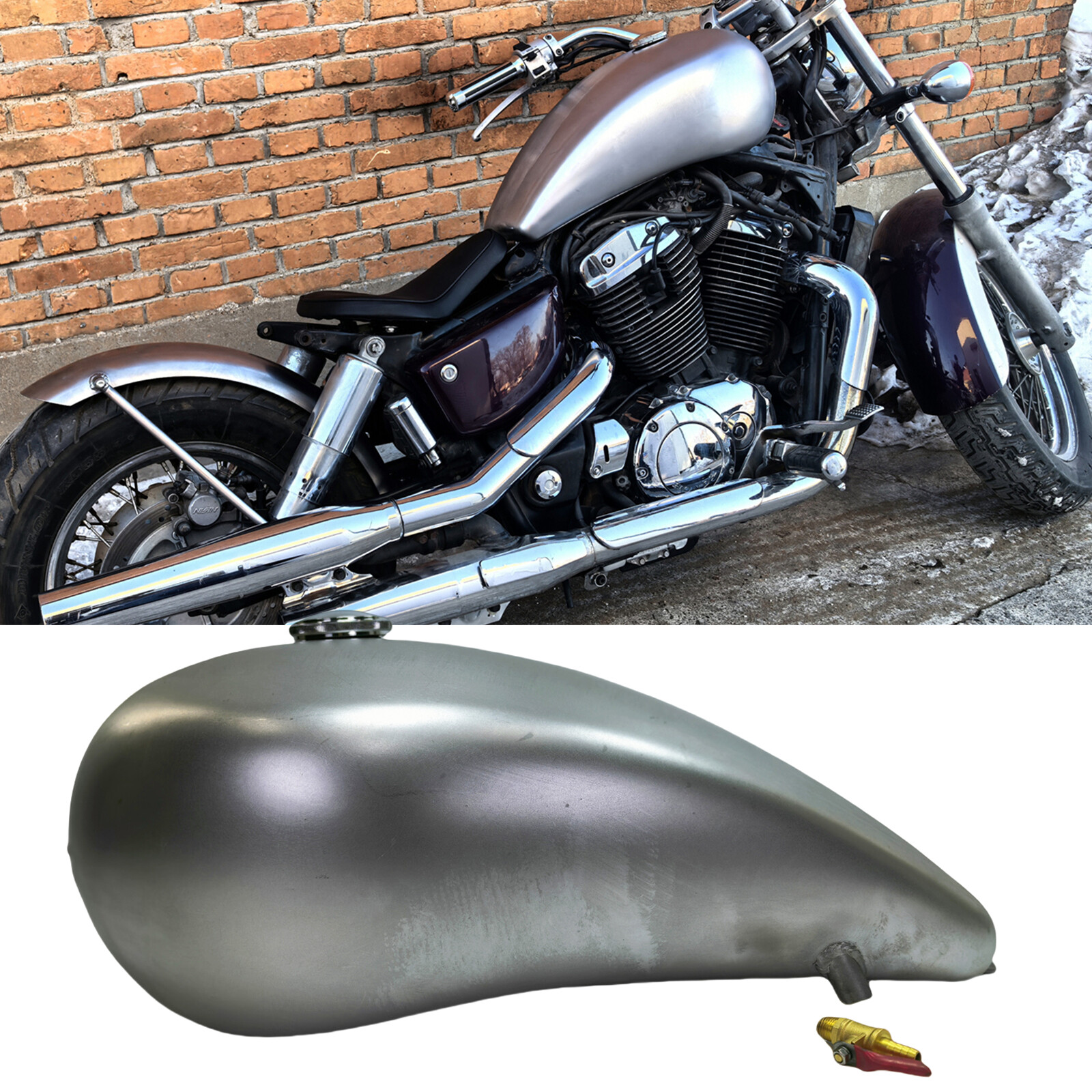 14L Motorcycle Petrol Gas Fuel Tank For Honda Shadow 1100 VT1100 2004-2009 2007