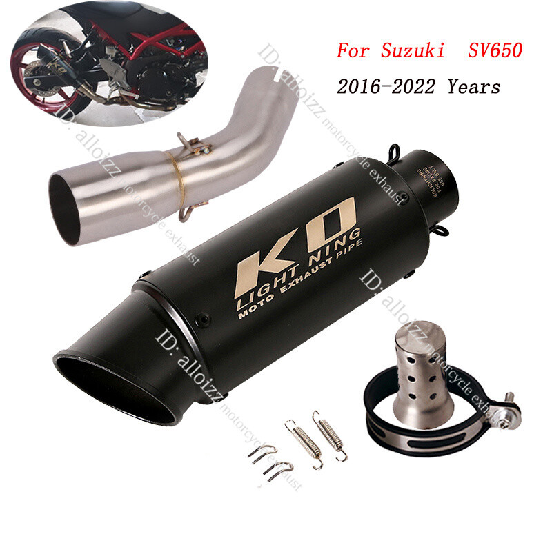For Suzuki SV650 2016-23 Exhaust System Mid Pipe Slip On Muffler With DB Killer