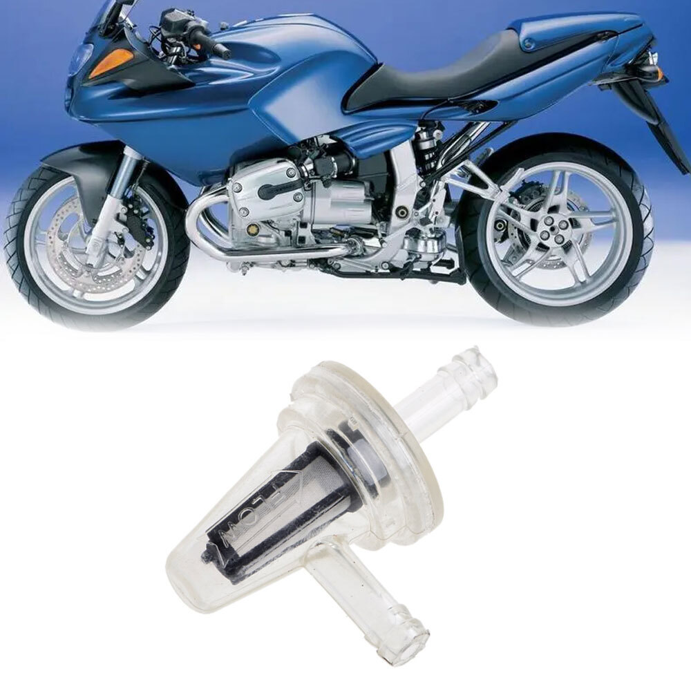 1x Motorcycle Parts Right Angle Inline Fuel Filter 1/4″ 6mm Hose Line Universal