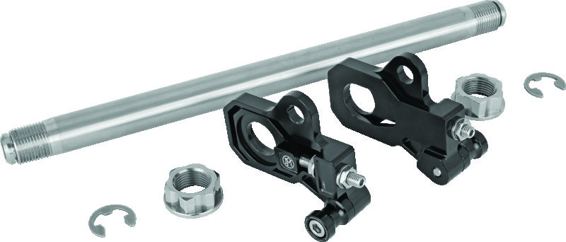 Performance Machine Rear Axle Adjuster Kit Black #0117-0028M-B Harley Davidson