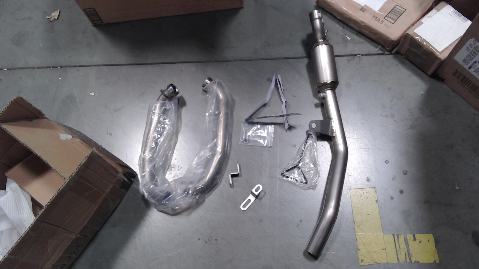 Opended Titanium Exhaust Front Pipe For CF-Moto 450MT 2024 2025 Stock Muffler