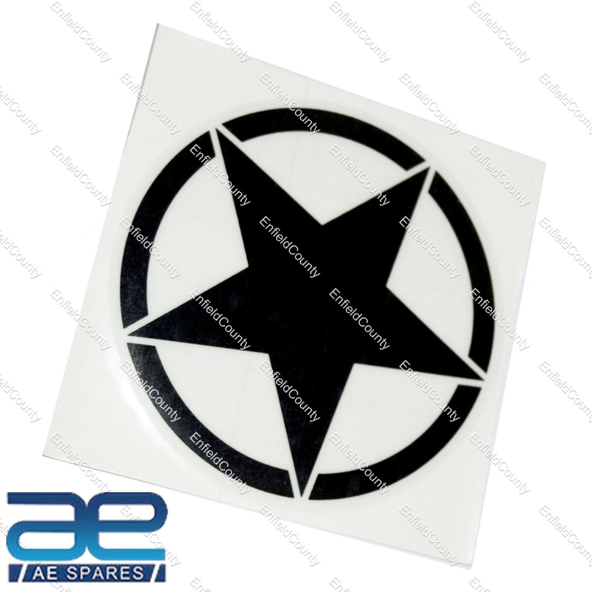 For Royal Enfield Bullet Tool Box Fuel Tank Star Sticker Decal 120mm x 2 AEs