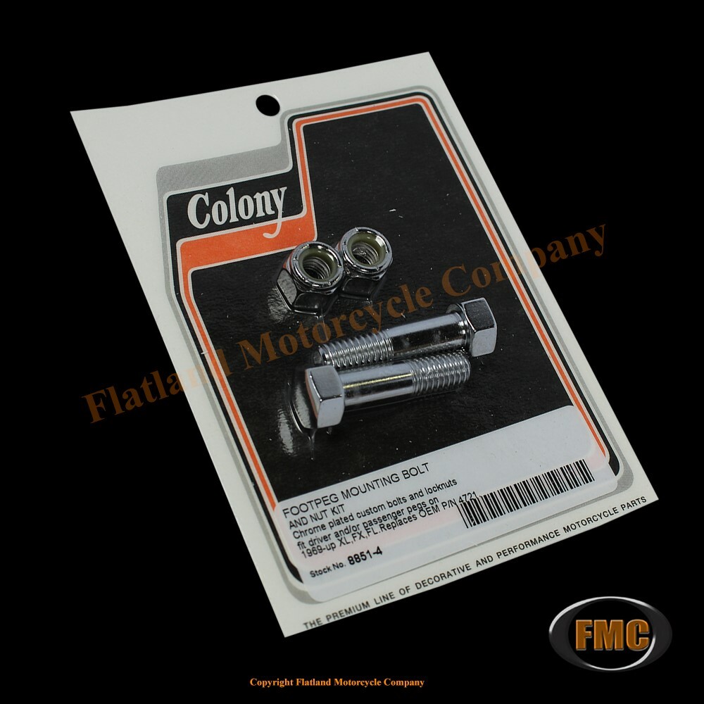 Colony 8851-4, Footpeg Mount Shoulder Kit, 1969-Up Models, P/N 4721, Chrome