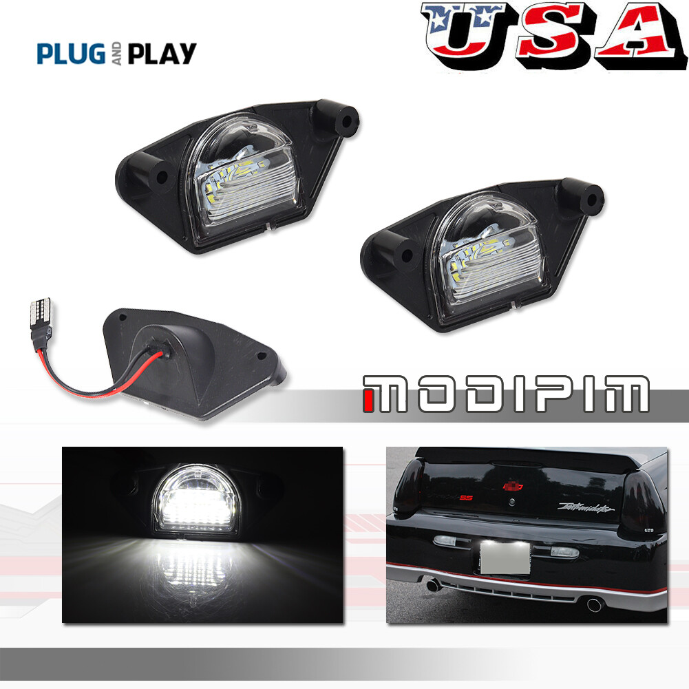 1Pair White LED License Plate Lights For Pontiac Firebird 1982-1986, 1989-1990
