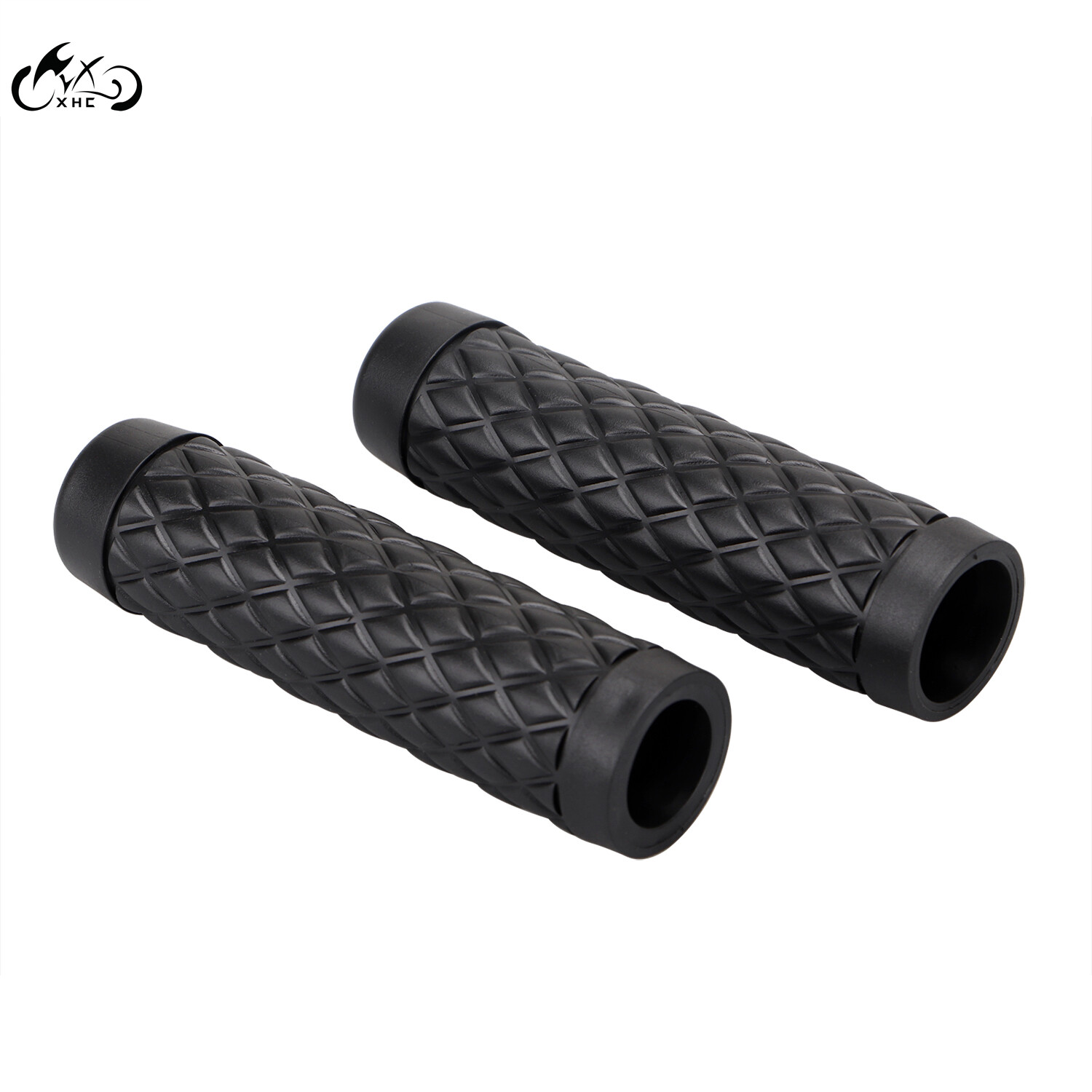 Motorcycle Black Rubber 1 Inch Handle Bar Hand Grips Torker For Harley Dyna FLHT