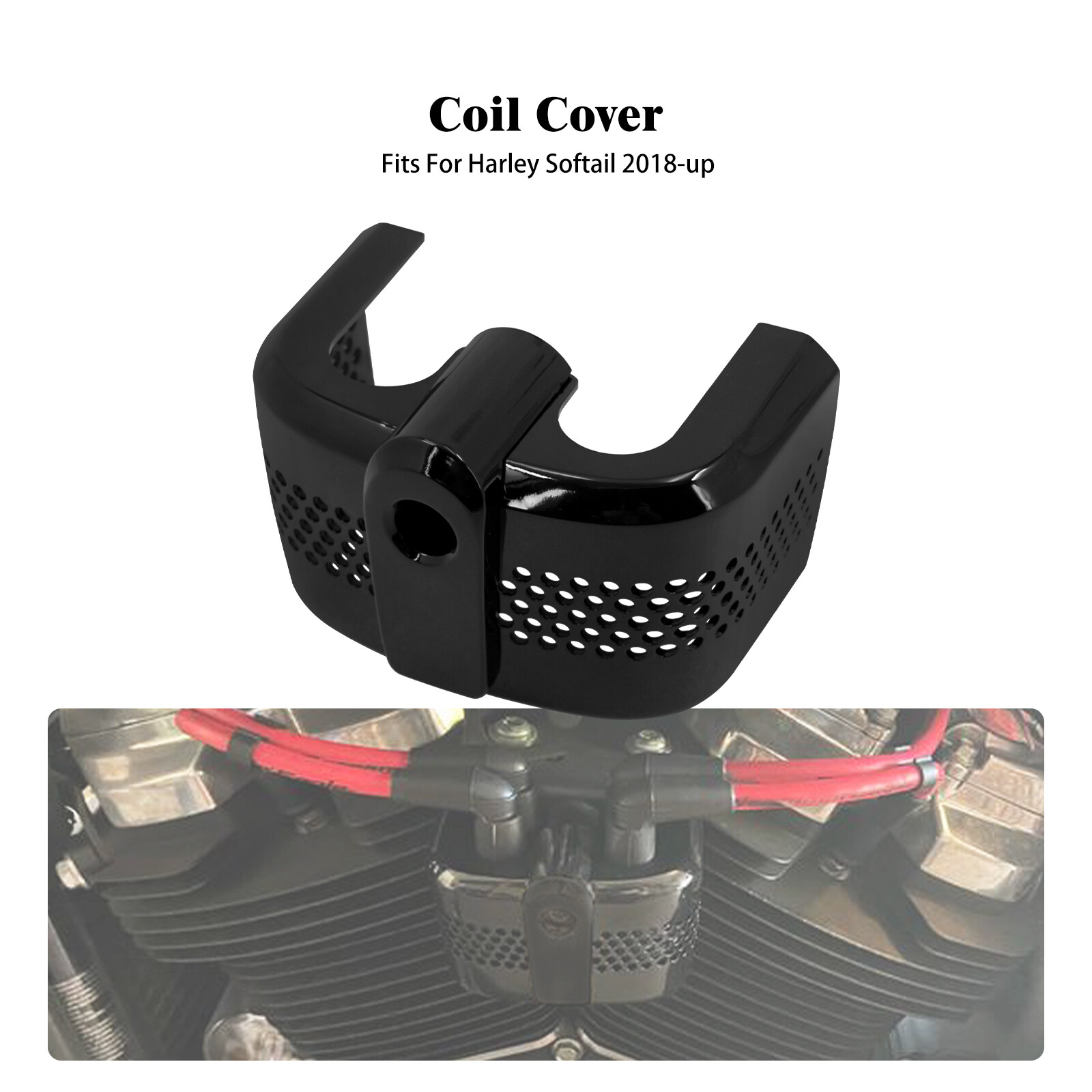 Black ABS Plastic Coil Cover For Harley Softail Breakout Street Fat Bob 18-2024