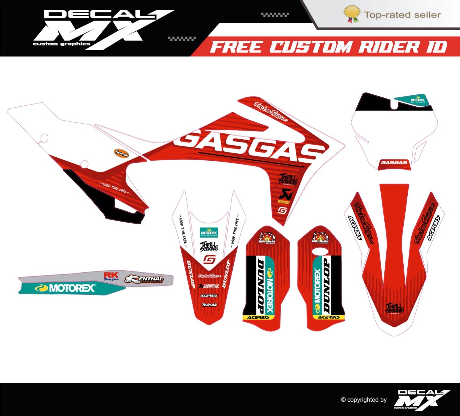 Fits GASGAS EC125/250/350/450 MC125/250/350/450 2021 2022 2023 GRAPHIC KIT decal