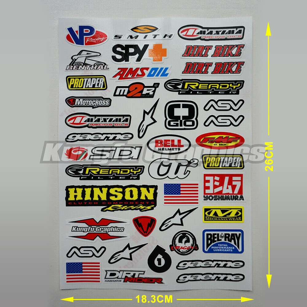 Motocross Decal MX Racing Stickers Kit Car ATV Helmet Dirt Bike Wheel Vinyl Deco