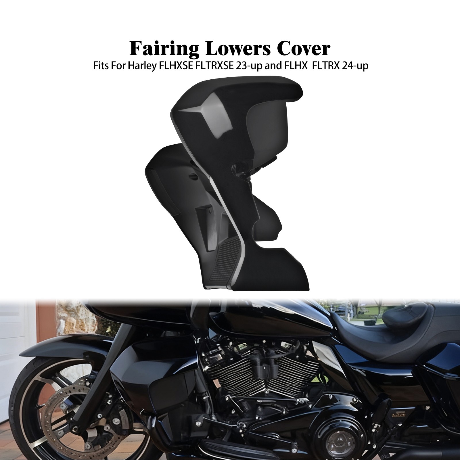 Fairing Lowers Cover Extended Chin Spoiler For Harley Road Street Glide 23-2026