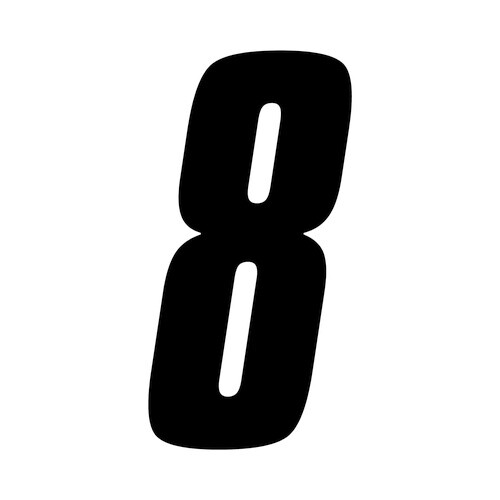 6 inch tall Black Race Number 8 racing numbers decals racing atv motocross dirt