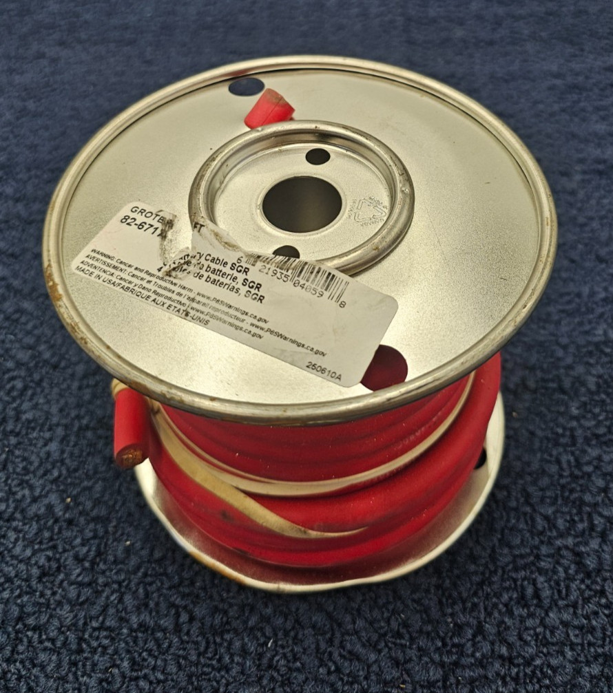 Grote 82-6717 Battery Cable – 4 Grade – 25ft. Roll – Red Motorcycle ATV/UTV
