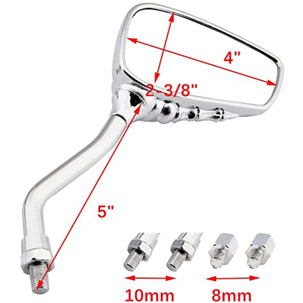 1 Pair of Motorcycle Bike Rearview Side Mirrors Skeleton Skull Hand Claw