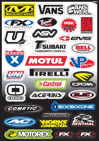 Factory Effex Sponsor Stickers Kit 10-68004 Vinyl Decals
