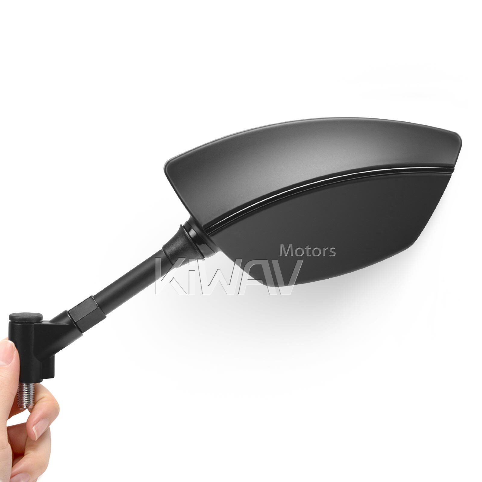 KiWAV Mirror Blackline black convex wider view bike motorcycle