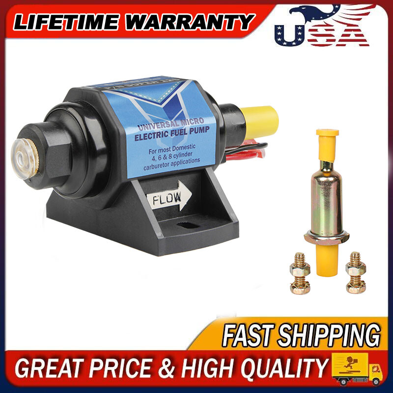 Universal 5-9PSI 3/8 12V Micro Fuel Pump Electric Gas Diesel Inline Low Pressure