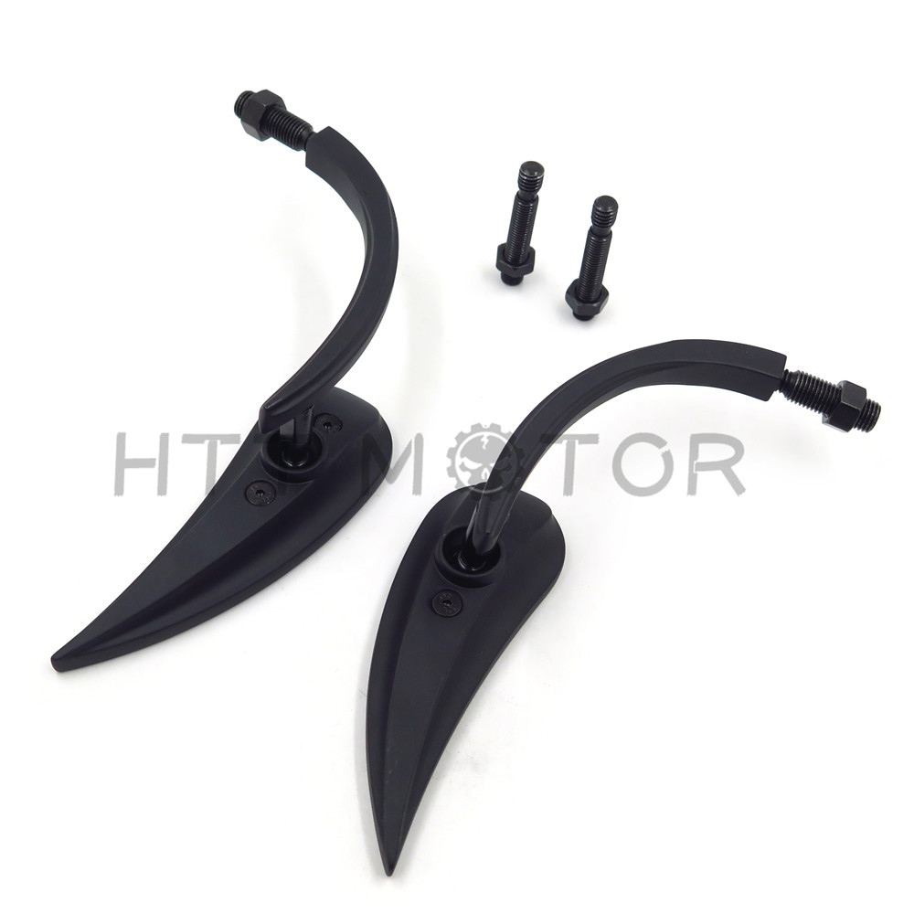 Motorcycle teardrop rad II Rearview Mirror Harley Street Sportster Cruiser Black