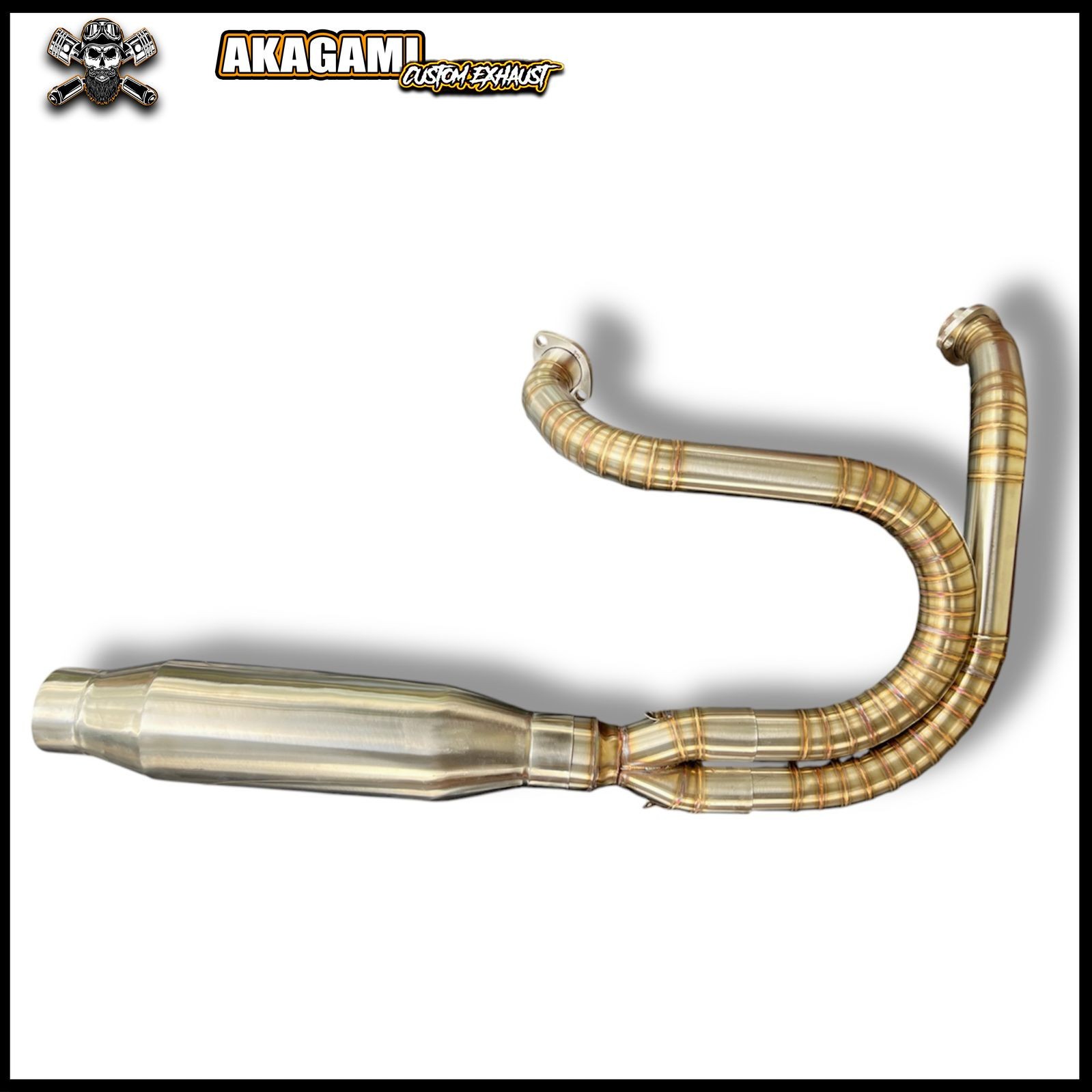 Custom TIG Welded 2-Into-1 Exhaust Fits Harley Davidson Dyna Models 1991-2017