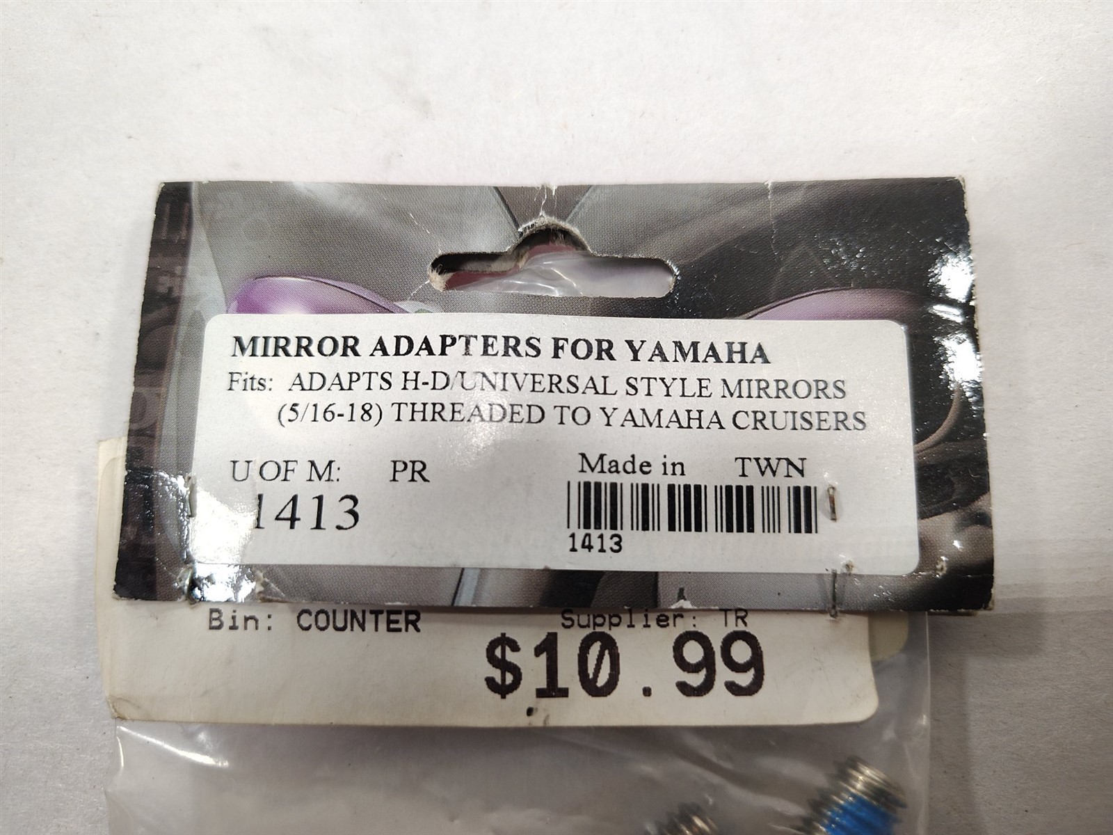 Kuryakyn 1413 Mirror Mount Adapters Pair Metric Yamaha Cruiser