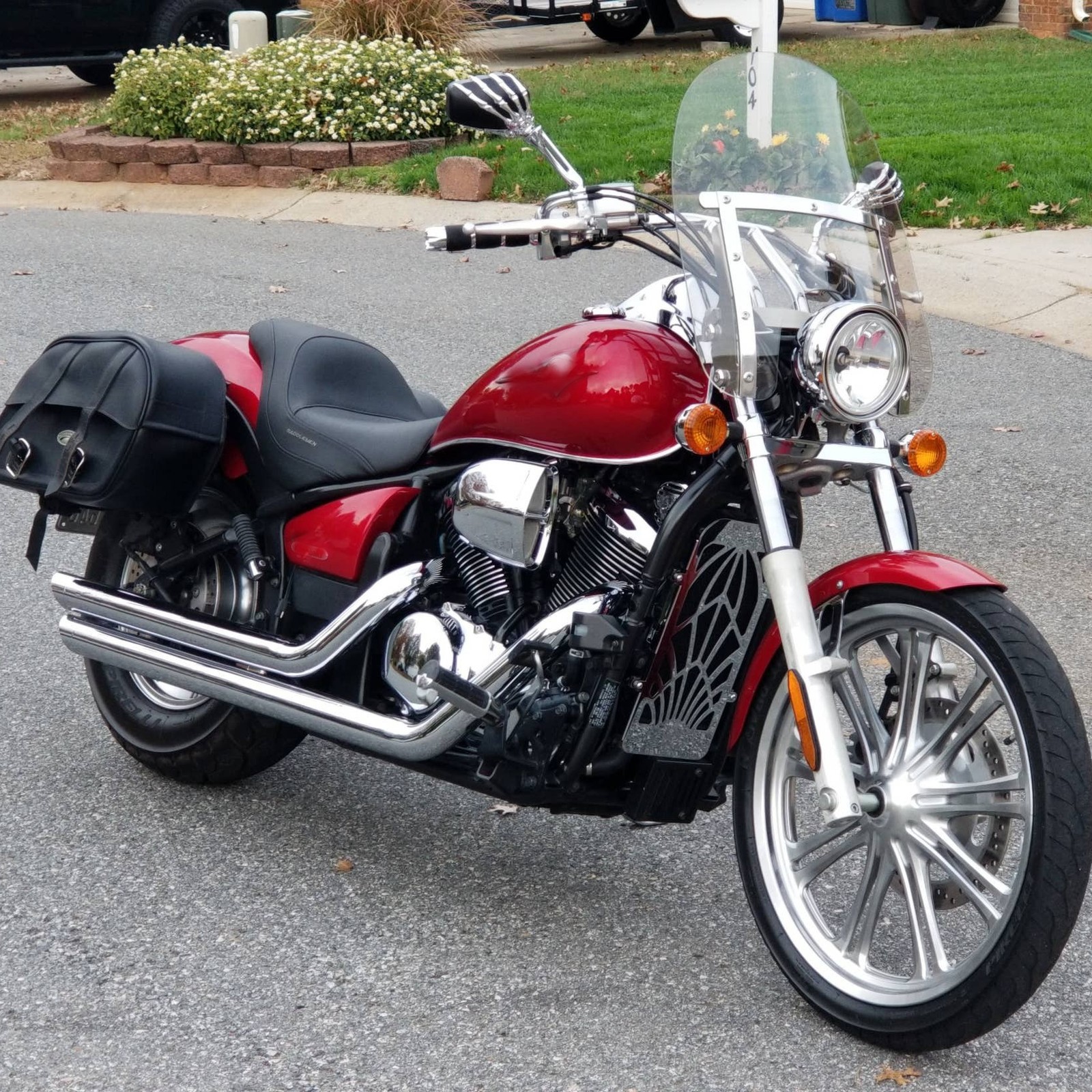 For Kawasaki VN900B Vulcan 900 Classic 18″x16″ Windshield Fit 7/8″ 1″ Handlebar