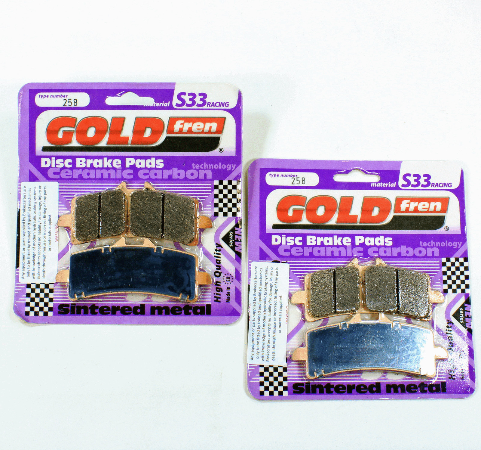 Brake Pad Set Sintered for 2016-2017 Kawasaki ZX1400J NINJA ZX14R Front 2 Pr