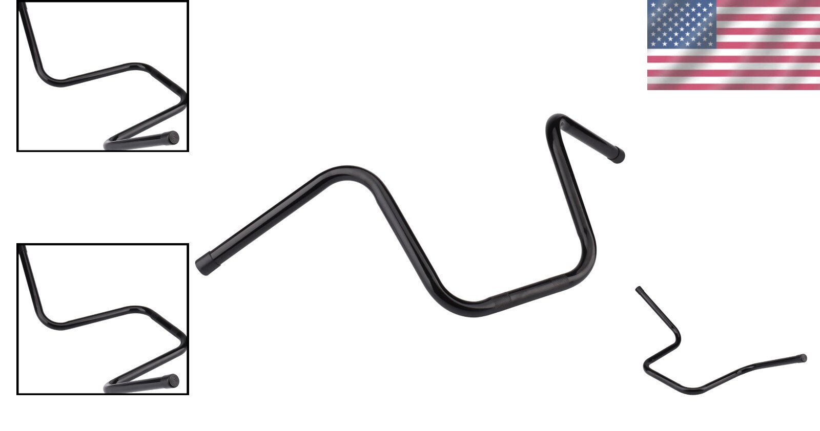 Alloy Steel 7/8” Handlebar Mini Ape Hanger 10” Rise for Choppers & Dyna Bikes