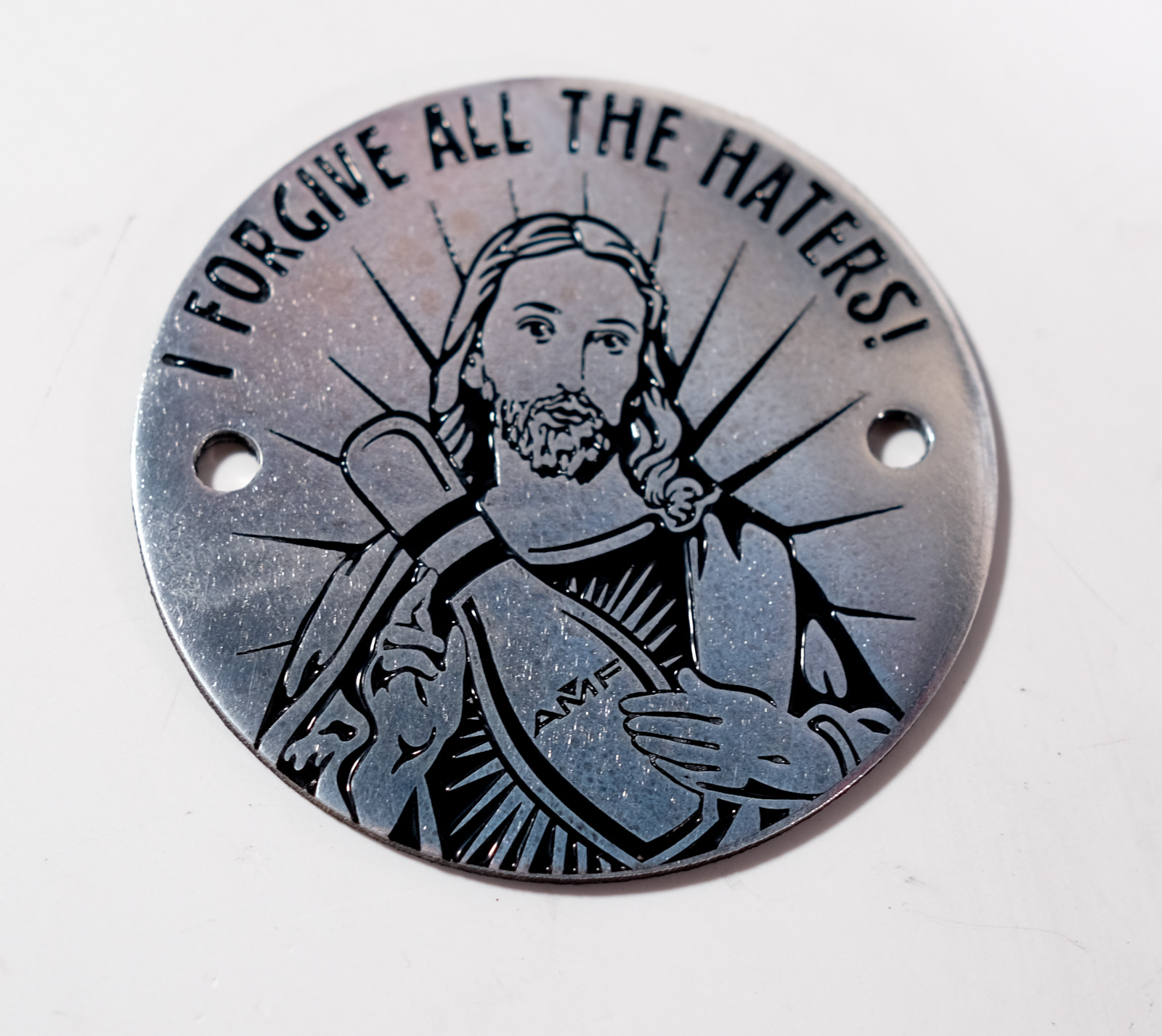 AMF Bowling Pin Jesus Forgive Haters Points Timing Point Cover Harley Shovel Evo