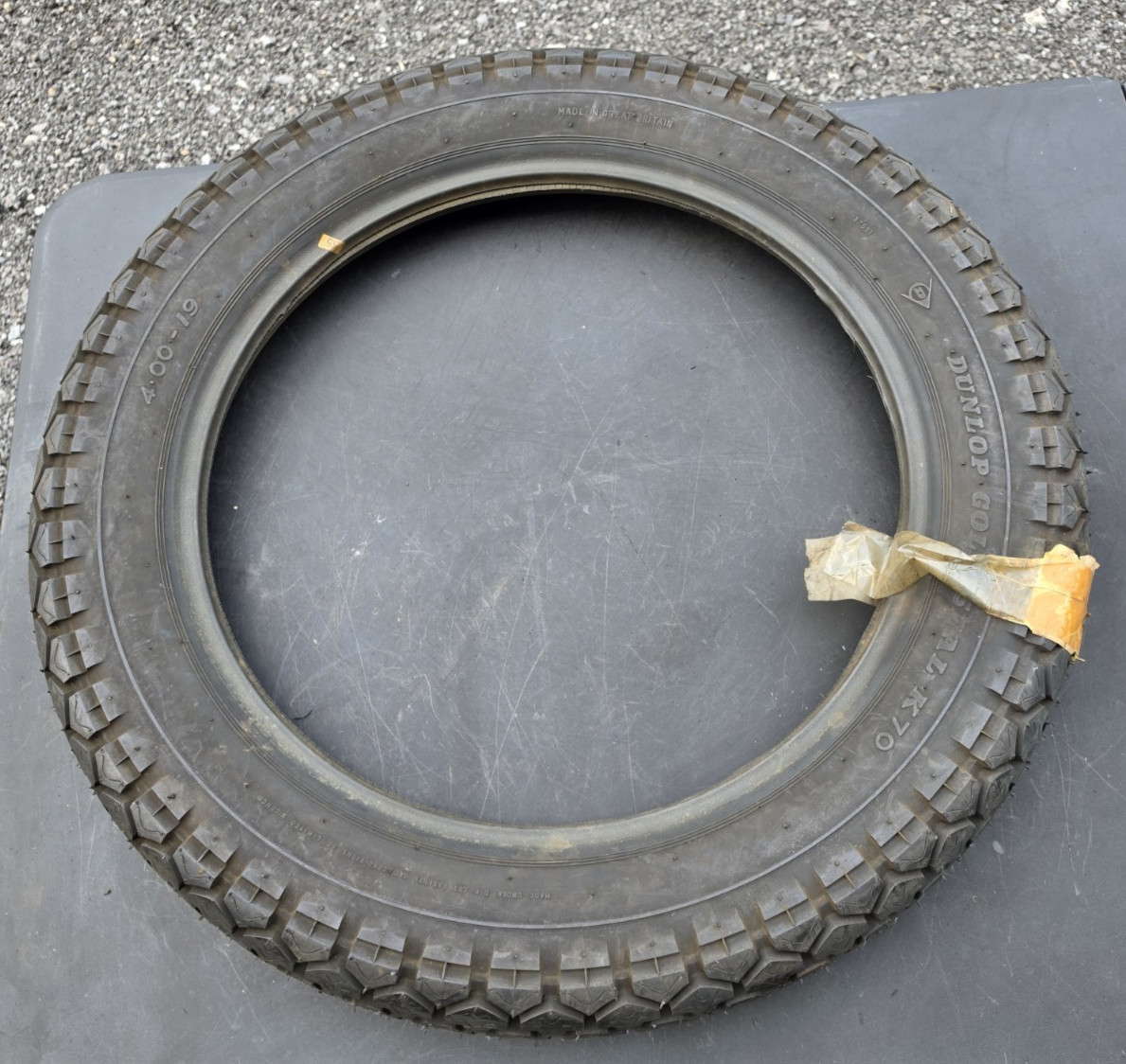 Vintage NOS Dunlop K70 3.50-18 Great Britain tire GOLD SEAL 350-18